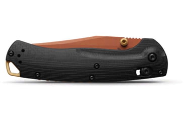 Image of Benchmade Taggedout Folding Knife, 3.5in, CPM S45VN Cerakote Copper Suede, Clip Point Blade, G10, Black Handle, 15536CR-2501