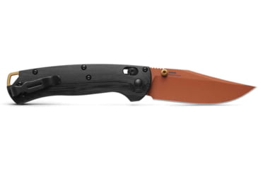 Image of Benchmade Taggedout Folding Knife, 3.5in, CPM S45VN Cerakote Copper Suede, Clip Point Blade, G10, Black Handle, 15536CR-2501