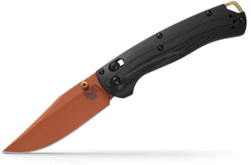 Image of Benchmade Taggedout Folding Knife, 3.5in, CPM S45VN Cerakote Copper Suede, Clip Point Blade, G10, Black Handle, 15536CR-2501