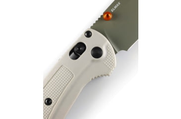 Image of Benchmade Taggedout Folding Knife, 3.5in, Elmax Stainless Powder Steel, Clip-Point, Grivory, Deep Olive, 15536GN-01