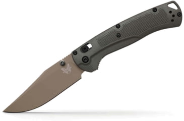 Image of Benchmade Taggedout Folding Knife, 3.5 in, Elmax Stainless Powder Steel, Clip Point Blade, Grivory, Tan Handle, 15536TN-02