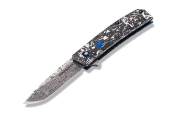 Image of Benchmade Tengu Flipper Liner Lock AO Folding Knife By Jared Oeser, 2.77in Damasteel Tanto Blade, Carbon Fiber With Inlay Handle, 601-211