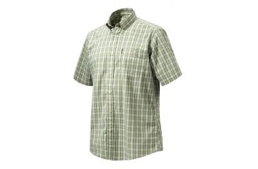 Image of Beretta Mens Drip Dry Short Sleeve Shirt, Beige and Green, 3XL LU520T1533012EXXXL