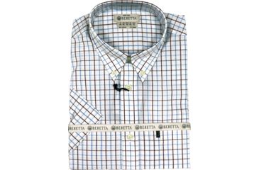 Image of Beretta Mens Drip Dry Short Sleeve Shirt, White Check, Large LU52007517010RL
