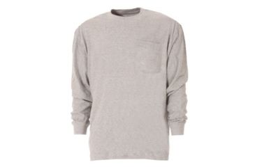 Image of Berne Heavyweight Long Sleeve Pocket Tee - Mens, Grey, Small, Regular, 92021390154