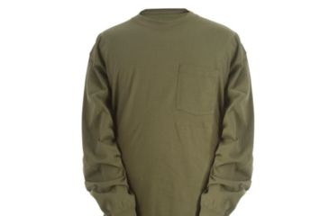 Image of Berne Heavyweight Long Sleeve Pocket Tee - Mens, Light Olive, Extra Large, Regular, 92021153544