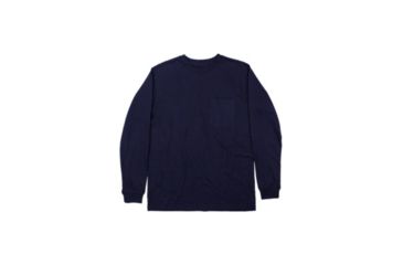 Image of Berne Heavyweight Long Sleeve Pocket Tee - Mens, Navy, Large, Tall, 92021364889