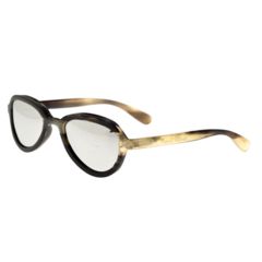 Image of Bertha Alexa Polarized Sunglasses, Black/tan / Silver BRSBR007M