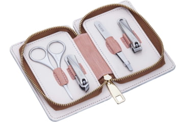 Image of Bertha Avery 4 Piece Surgical Steel Groom Kit, Marble/Pink, One Size, BTHGRMKIT3
