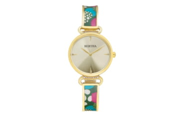 Image of Bertha Katherine Enamel-Designed Bracelet Watch, Green - Womens, BTHBS1303