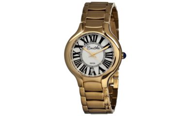 Image of Bertha Maude Ladies Watch, Gold Metal Band, Gold Bezel, White Analog Dial, Gold Hand BTHBR2603