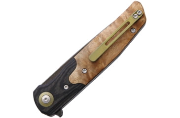 Image of Bestech Knives Ascot G10/Wood Folding Knife, 5in Closed, 4in Black Stonewash D2 Tool Steel Blade, Burl Wood Handle, Nylon Case, BG19E