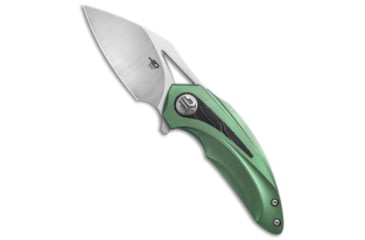 Image of Bestech Knives Bestech Knives Nuke Frame Lock Knife Green Ti/Green G-10 Inlay 2.75" Satin, Green, Bohler M390, adult, BHQ-138743