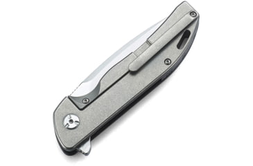 Image of Bestech Knives Bison Framelock Folding Knife, 3.58in Stonewash D2 Tool Steel Blade, Green G10 Handle w/Stonewash Titanium Back Handle, Pocket Clip, Black Nylon Zippered Case, Green, BT1904C-1