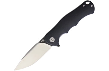 Image of Bestech Knives Bobcat Linerlock Black Folding Knife, 3.25 D2 tool steel black stonewash and satin fini, Black finger grooved G10 handle, BG22A-2