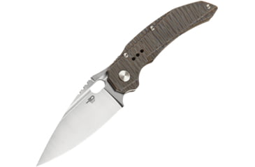 Image of Bestech Knives Exploit Framelock Folding Knife, Tiger striped, Tiger striped anodized titanium handle, BT2005D