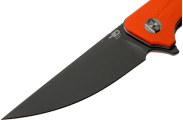 Image of Bestech Knives Eye of Ra Linerlock Orange Folding Knife, 3.38 gray coated D2 tool steel blade, Orange G10 handle, BG23D