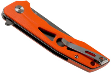 Image of Bestech Knives Eye of Ra Linerlock Orange Folding Knife, 3.38 gray coated D2 tool steel blade, Orange G10 handle, BG23D