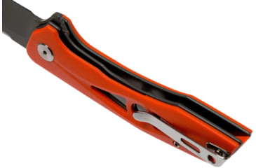 Image of Bestech Knives Eye of Ra Linerlock Orange Folding Knife, 3.38 gray coated D2 tool steel blade, Orange G10 handle, BG23D