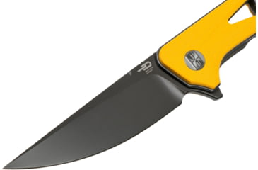 Image of Bestech Knives Eye of Ra Linerlock Yellow Folding Knife, 3.38 gray coated D2 tool steel blade, Yellow G10 handle, BG23C