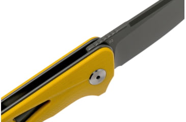 Image of Bestech Knives Eye of Ra Linerlock Yellow Folding Knife, 3.38 gray coated D2 tool steel blade, Yellow G10 handle, BG23C