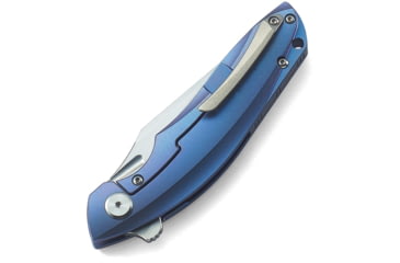 Image of Bestech Knives Ghost Framelock Ti Blue Folding Knife, S35Vn Blade With Stonewash + Flat Satin, Blue Titanium Handle, 4.53 Inches Closed Length, Ceramic Ball Bearing, Blue, BT1905B