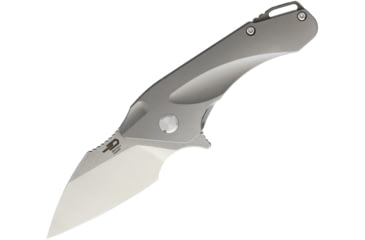 Image of Bestech Knives GOBLIN Tiium Framelock Folding Knife, 2.25in Satin Cpm S35Vn SS Blade, Gray Titanium Handle, Pocket Clip, Black Nylon Zippered Storage Case, Gray, BT1711C