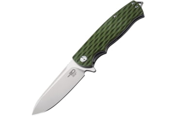 Image of Bestech Knives Grampus G10 Linerlock Folding Knife, 3.5in Satin D2 Tool Steel Drop Point, OD Green Sculpted G10 Handle, Pocket Clip, OD green, BG02B