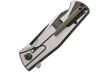 Image of Bestech Knives HORUS Framelock Folding Knife, 3.5in S35Vn SS Blade, Black/Silver Titanium Handle, Pocket Clip, Black Stonewash And Satin Blade, Black Nylon Zippered Case, Black and silver, BT1901C