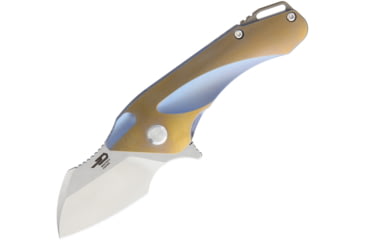 Image of Bestech Knives IMP Tiium Framelock Blue Folding Knife, 1.75in Satin Cpm S35Vn SS Blade, Blue Anodized Titanium Handle, Pocket Clip, Black Nylon Zippered Storage Case, Blue, BT1710B