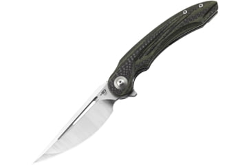 Image of Bestech Knives Irida Linerlock CF/G10 Green Folding Knife, 3.88 satin finish 154CM stainless blade, Carbon fiber and green/black G10 handle, BG25F