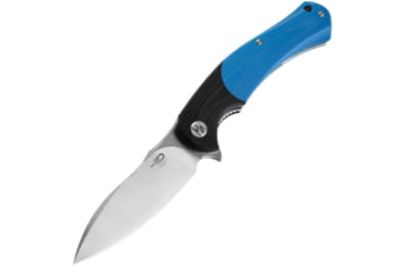 Image of Bestech Knives Penguin Linerlock Folding Knife, Black and blue, Black and blue G10 handle, BG32B