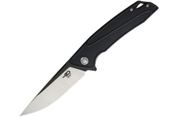 Image of Bestech Knives Spike Linerlock Folding Knife, 3.75in 12C27 Sandvik SS Drop Point, Black Glass Filled Nylon Handle, Pocket Clip, Black/Satin Blade, Black, BG09A-1