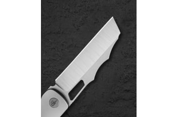 Image of Bestech Knives Syn Titanium Micarta Folding Knife, 4.5in Closed, 3.5in Satin Elmax Steel Cleaver Style Blade, Black Canvas Micarta Handle, Nylon Case, BT2306B