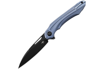 Image of Bestech Knives WIBRA Framelock Blue Folding Knife, 3.5 black stonewash finish Bohler M390 stainless , Blue anodized titanium handle, BT2001C