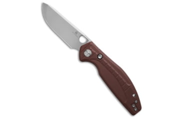 Image of Bestechman Bestechman Angry Owl Button Lock Knife Brown G-10 3.25" Satin/SW BMK12D-1, Brown, D2, adult, BHQ-212853