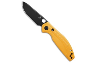 Image of Bestechman Bestechman Angry Owl Button Lock Knife Yellow G-10 3.25" Black PVD BMK12A-2, Yellow, D2, adult, BHQ-212848