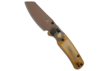 Image of Bestechman Bestechman Cicadas Wing Crossbar Lock Knife Amber Ultem 3.15" Gold BMK06D, Gold, 10Cr15MoV, adult, BHQ-203905