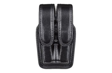 Image of Bianchi 7944 Slimline Double Mag Pouch, Hi Gloss Black w/ Brass Snap, Fits Glock 17/19 &amp; Similar