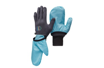Image of Black Diamond Deploy Wind Hood Gloves, Carbon/Glacier, Extra Small, BD8017429642XSM1