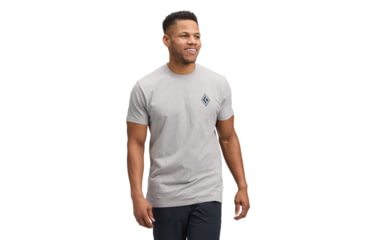 Image of Black Diamond Heritage Alpinist Short Sleeve Tee - Mens, Nickel Heather, Medium, AP7524671014MED1