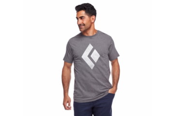 Image of Black Diamond SS Chalked Up Tee - Mens, Charcoal Heather, Extra Large, APUO950036XLG1