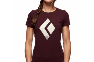 Image of Black Diamond SS Chalked Up Tee - Womens, Bordeaux Heather, Extra Small, AP7300526022XSM1