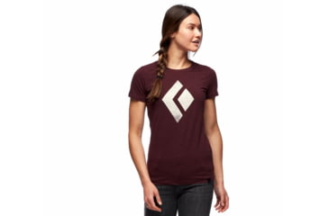 Image of Black Diamond SS Chalked Up Tee - Womens, Bordeaux Heather, Extra Small, AP7300526022XSM1