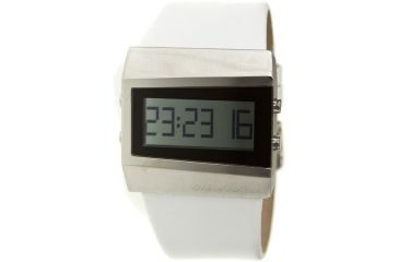 Image of Black Dice Chill Men's Watch - SS Case, White Leather Strap BLABD-057-02