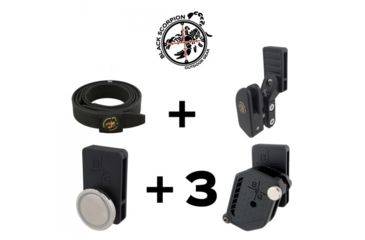 Image of Black Scorpion Outdoor Gear Combo Rig N7 Belt + 3 Storm Grand Master + 1 Competition Magnetic Pouch + Holster Grand Master 2011, Black, Medium, CO17-BTMBK-MPGMBK-HO2011BK
