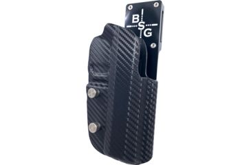 Image of Black Scorpion Outdoor Gear Pro Heavy Duty Competition Holster, Right Hand, 2011, 5in Barrel, 1.5 - 1.75in Belts, Kydex/ 6066 Aluminum, Carbon Fiber/Black, HCD1-USPSABS-2011FCFRH