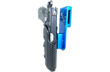 Image of Black Scorpion Outdoor Gear Pro Heavy Duty Competition Holster, Right Hand, CZ 75 SP-01, 4.6in Barrel, 1.5 - 1.75in Belts, Kydex/ 6066 Aluminum, Carbon Fiber/Blue, HCD3-USPSABS-CZSPCFRH