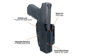 Image of Black Scorpion Outdoor Gear Pro IDPA Competition Holster, Right Hand, Canik TP9 SFx, 5.2in Barrel, 1.5 - 1.75in Belts, Kydex, Carbon Fiber, HC03-IDPA-TP9SFXCFRH