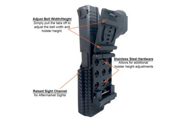 Image of Black Scorpion Outdoor Gear Pro IDPA Competition Holster, Right Hand, SIG Sauer P320, 3.9 - 5in Barrel, 1.5 - 1.75in Belts, Kydex, Carbon Fiber, HC03-IDPA-P320X5CFRH